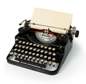 return to laughter - old fashioned typewriter